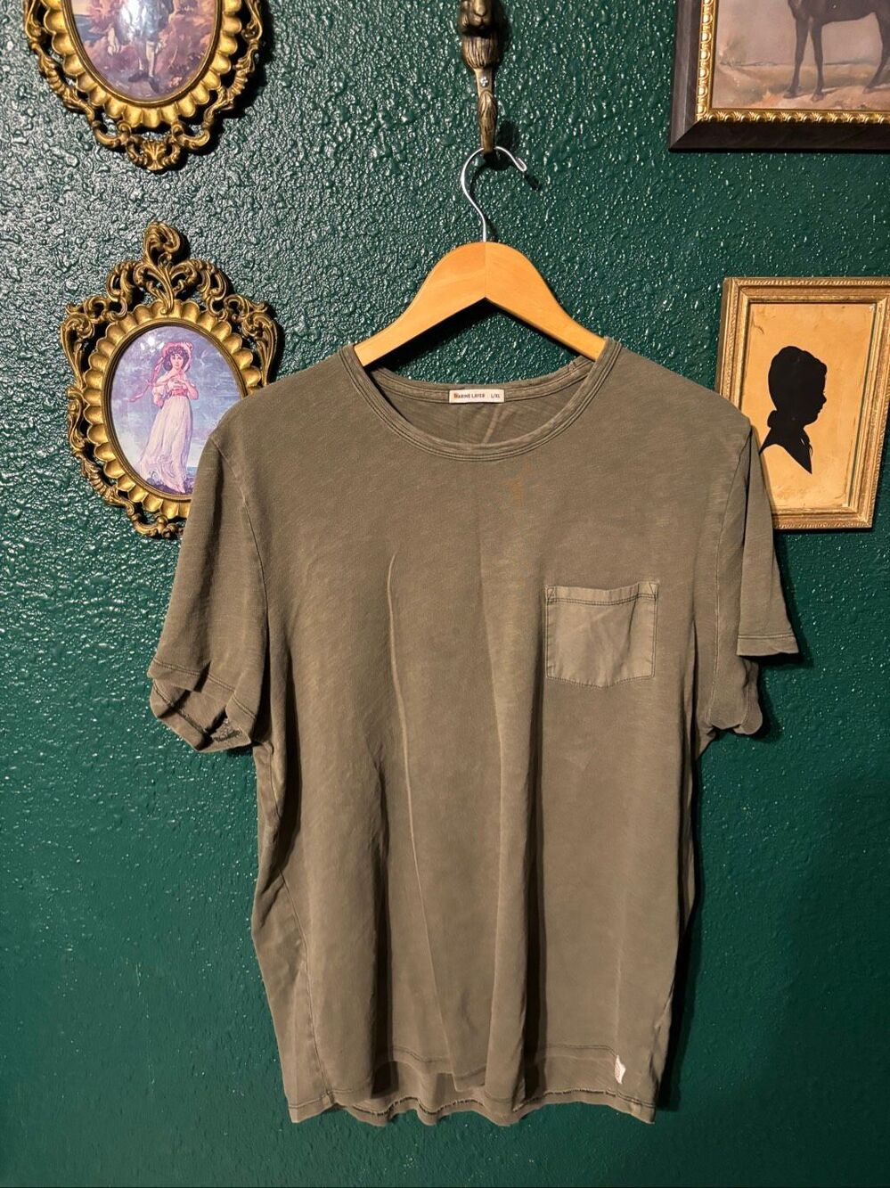 Marine Layer Green Basic Essential Heavy Cotton Tee Shirt Sz L/XL